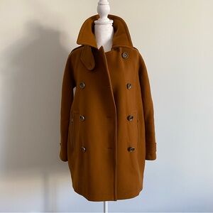 Burberry Brit wool cashmere blend burnt orange peacoat